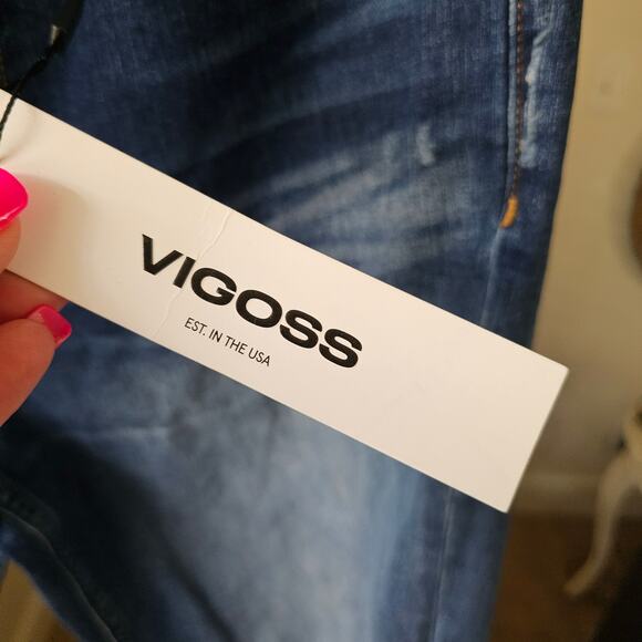 NWT Vigoss Frankie Slim Straight Jeans Womens size 31 Medium Wash - Picture 9 of 9